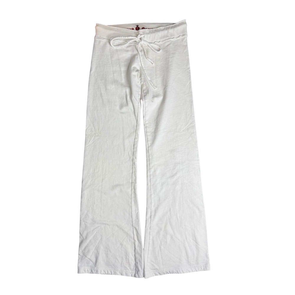 Twisted Heart Womens White Flare Leg Low-Rise Sweatpants Y2K Size Large